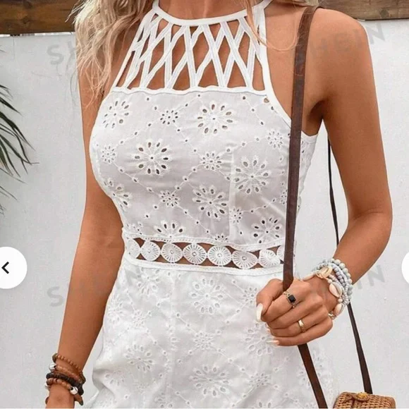 New Crochet white Romper - Picture 5 of 13
